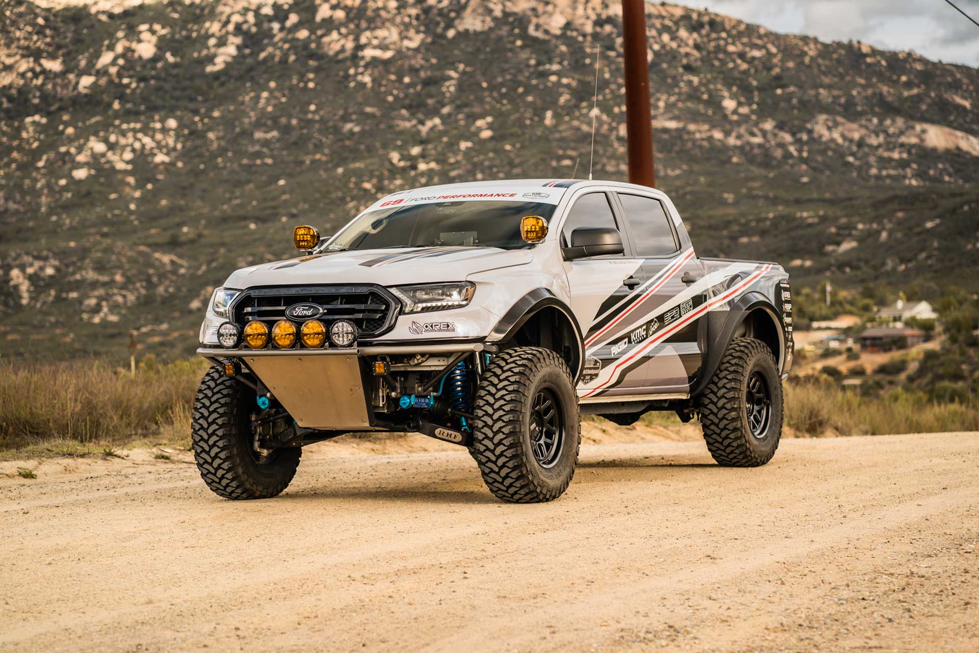 An image of a custom Ford Ranger on RBP Repulsor M/T tires